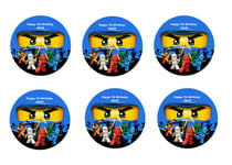 24 Ninjago Jay Blue Ninja Personalised Cupcake Toppers  Edible Wafer Paper 4cm