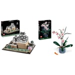 LEGO 21060 Architecture Le Château d'Himeji, Kit de Construction de Maquette pour Adultes & 10311 Icons L’Orchidée Plantes avec Fleurs Artificielles d'Intérieur