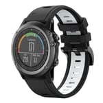 Garmin Fenix ​​3 HR / Garmin Fenix7X / Fenix ​​7X Solar / TACTIX 7/ 7 Pro, etc. Silikonarmband, 26mm - Svart, vit