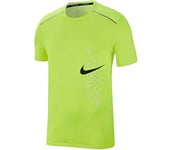 Nike Df Brthe Rise 365 H Gx T-Shirt Volt/Reflect Black L