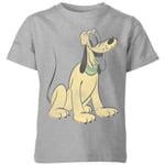 Disney Pluto Sitting Kids' T-Shirt - Grey - 11-12 Years