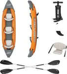 Hydro-force Lite Rapid Kayak | 3 Person Inflatable Kayak Set, Sit on Kayak with