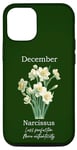 Coque pour iPhone 12/12 Pro Naissance décembre fleur narcisse, moins de perfection, plus d'authenticité