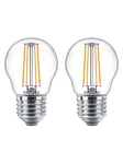 Philips LED-lyspære Classic Mini-ball 4.3W/827 (40W) Clear 2-pack E27