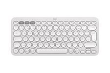 Logitech Pebble Keys 2 K380s - tangentbord - QWERTZ - tysk - tonal white Inmatningsenhet