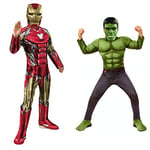 Rubie's Official Avengers Endgame Iron Man, Deluxe Child Costume - Small, Age 3-4, Height 117 cm & Official Avengers Endgame Hulk, Deluxe Child Costume - Small, Age 3-4, Height 117 cm