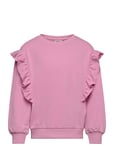 Kmgnew Ofelia L/S Frill O-Neck Ub Swt Tops Sweat-shirts & Hoodies Sweat-shirts Pink Kids Only