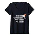 Womens Not sure what's going on, just rooting for my kid baseball V-Neck T-Shirt