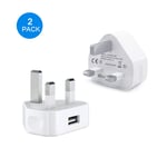 eLinkSmart USB Charger Phone Charger [2-Pack] 5V 2.1A UK Plug USB Wall Charger for Phone 8/7 / 7 Plus / 6s / 6s Plus/ 5S/ 5, Pad, Tablet, Galaxy, Samsung Android