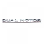 Tesla Model 3 Y Dubbelmotor Prestanda Emblem 3D Metall Bagageutrymme Emblem Dekal Klistermärke Kompatibel Dekorativ Tillbehör (dubbelmotor) Krom Silver