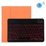 For ipad Pro Cmf TG11BS Detachable Bluetooth Black Keyboard Microfiber Leather Protective Case for iPad Pro 11 inch (2020), with Backlight & Pen Slot & Holder (Black) (Color : Orange)