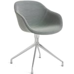 AAC 221 Chair With Swivel Base, Polished Aluminium / Steelcut Trio, Grå