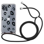 ZhuoFan Lanyard Case for Samsung Galaxy S20 FE 5G - 6.5 Inch Crossbody with Strap, Lanyard Neck Strap Phone Neck Holder Phone Holder for Neck-Phone Necklace Cases, Cover Neck Strap-Leopard