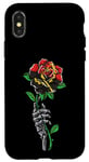 Coque pour iPhone X/XS Rose d'Angola avec squelette drapeau angolais racines Souvenir de l'Angola