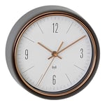 TFA Dostmann Design 60.3547.10 Horloge Murale Radio-pilotée avec Aiguilles cuivrées et Cadre en métal Gris 223 x 223 x 70 mm