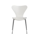 Fritz Hansen Sjuan 3107 stol white, färgad ask, kromat stålstativ