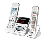 Geemarc Mobility Pack - Bundle of Amplified Cordless Phones with Answering Machine, Big Keys and Large Photo Buttons for Elderly - Low to Medium Hearing Loss - Hearing Aid Compatible - UK Version