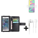 Wallet Case Cover for Samsung Galaxy F22 + headphones black screen protector