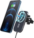 Choetech Car Magnetic Holder Qi Inductive Charger 15W (Compatible With Magsafe) Black (T200-F)