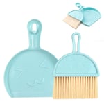 Mini Dustpan and Brush Set, Small Cleaning Tools Broom and Dustpan Portable Cleaning Set with Soft Bristles Sweeper and Dust Pan for Desktop Computer Keyboard Cars Counter Table(Blue)