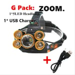HSZH 50000lm Xm-t6x3 Led Headlight Zoom Flashlight Torch Headlamp Use 2 * 18650 Battery/ac/car/usb/charging Have Battery G Packing