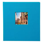 Goldbuch Album Photo avec Découpe, Bella Vista, 30 X 31 Cm, 60 Pages Noires avec Intercalaires En Verre, Lin, Turquoise, 27973