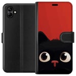 Samsung Galaxy A05 Svart Plånboksfodral Busig Katt