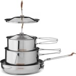 Primus Camp Fire Stainless Steel 3 Piece Cook Set - 2 x Saucepan 1 x Frying Pan