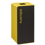 Rossignol Poubelle de tri sélectif du plastique Cubatri 40 L - Noir et jaune