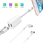 INECK® Adapteur iPhone 7, 7 Plus, 8, X, Double Lightning pour Écouteur et Charge Compatible IOS 10.3 et Supérieur