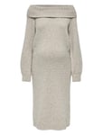 Only Maternity Olmmarie Ls Off Shoulder Dress Knt Grå
