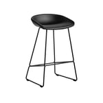 HAY - About a Stool AAS39 High - White Base - Cat.6 - Sense Black