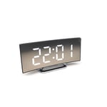 Digital Alarm Clock Bedside,Portable LED Alarm Clock with USB Port,7" Curved Screen, Snooze Nightlight, Loud Alarm, Kids Clocks for Bedroom,Non-Ticking Clock