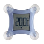 TFA Dostmann Thermomètre de fenêtre numérique Poco, 30.1026, Fixation sans perçage avec ventouses, d'extérieur, résistant aux intempéries, avec Tendance de température, Bleu métallique