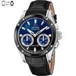 Jaguar connected watch blue dial and black leather strap special edition J958/1