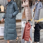 Women Winter Jacket Turtleneck Cotton Padded Female Coat Blue M