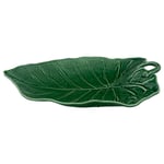 Bordallo Pinheiro Leaves Sunflower Leaf Serveringsfat, 28x41,5 cm Grønn Fajanse