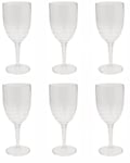 Bello Elegant Swirl Reusable Plastic Party Wine Glass Goblet (Set of 6)