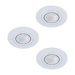 3 PACK Flush Ceiling Downlight Brushed Aluminium Round 3 x 5W GU10 Bulb