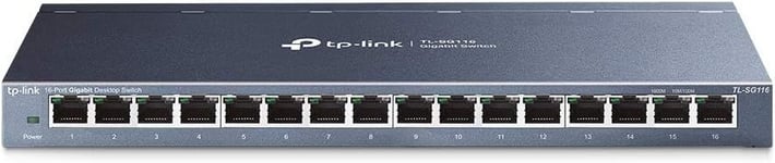 Sg116 Switch Ethernet 16 Ports Rj45 Métal Gigabit 10/100/1000 Mbps,Switch Rj45,Switch 16 Ports Gigabit Avec Position Bureau Ou Au Mur,Garantie À Vie Idéal Pme Et Tpe