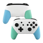 eXtremeRate White Faceplate Backplate Mint Green Heaven Blue Handles for Nintendo Switch Pro Controller, DIY Replacement Hand Grip Housing Shell Cover for Nintendo Switch Pro - Controller NOT Included