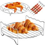 Air Fryer Rack Double Basket with 5 Grill Sticks Accessories for Ninja UK--&