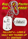 FALLOUT 4 VAULT BOY DOG TAGS NECK CHAIN- PS4 PS5 WINDOWS XBox ONE X/S ARMY METAL