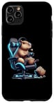 Coque pour iPhone 11 Pro Max Capybara Popcorn Animal Manette de jeu Casque Gamer