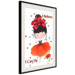 Plakat - I Believe I Can Fly - 40 x 60 cm - Sort ramme med passepartout