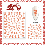 Nail Stickers Dragons Chinese Words Pattern T-287