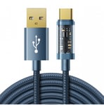 Joyroom USB-kabel - USB Typ C för laddning/dataöverföring 3A 2m blå (S-UC027A20)