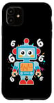 Coque pour iPhone 11 T-shirt 6ème anniversaire robot robot pour enfants de 6 ans garçons et filles