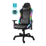 DELTACO GAMING - Fauteuil gaming RGB LED 332 modes, Cuir PU noir, max 120kg - Neuf