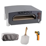 NAPOLI Pizzaugn 13” Elektrisk Med Spade & Termometer elektrisk pizzaugn, cover, spade och termometer 785-002
